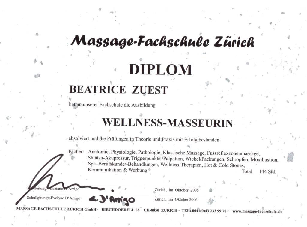 Diplom Masseurin